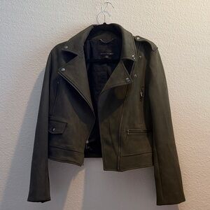 Banana Republic Dark Olive Leather Jacket size M